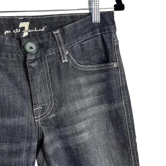 7 For All Mankind "A" Pocket Low Rise Flare Jeans Women's Size 27 U130133U-133U - Picture 4 of 12